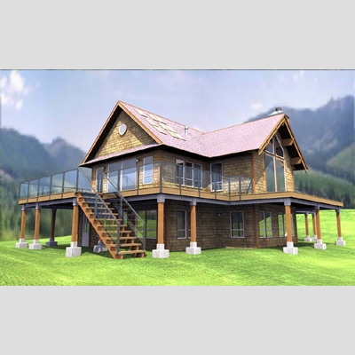 3D Model of Realistic Country House - 3D Render 2